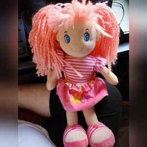 Sophie Pink Hair Rag Doll Lovey Baby Ragdoll